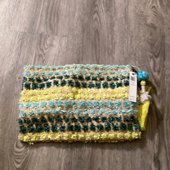 Steve Madden Handbags - Steve Madden JSRIA Straw Wallet. Green Yellow And Blue In Color.